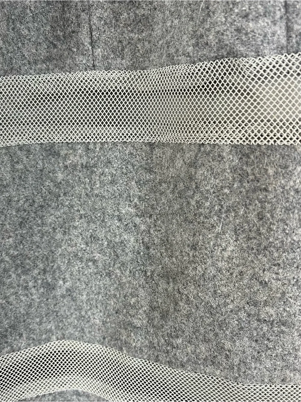 Madewell Wool Blend Turnout Skirt Mesh Stripe Insets Lined Flared Size 4